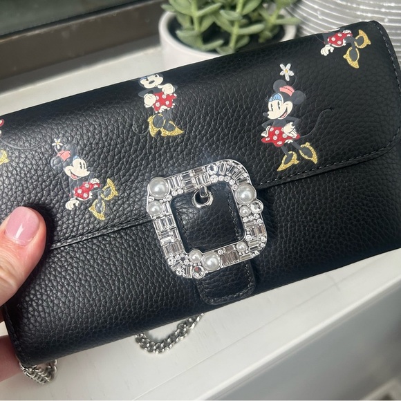 Kate Spade x Disney Minnie Mouse Black Clutch Bag with Chain Strap - Picture 4 of 13